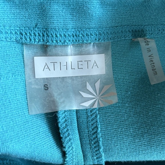 Athleta Ponte Celebration Green Knee Length Travel Dress Pockets Size S zippers - Picture 3 of 12